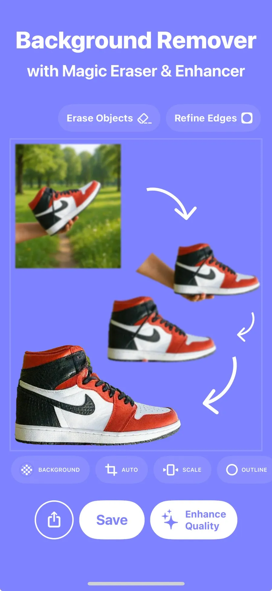 Snip on iPhone: background remover with the object eraser and enhancer