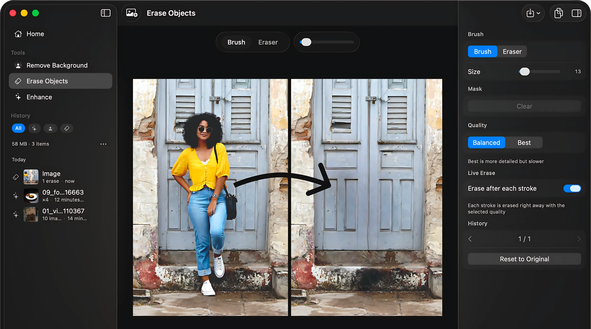Snip for Mac: object eraser