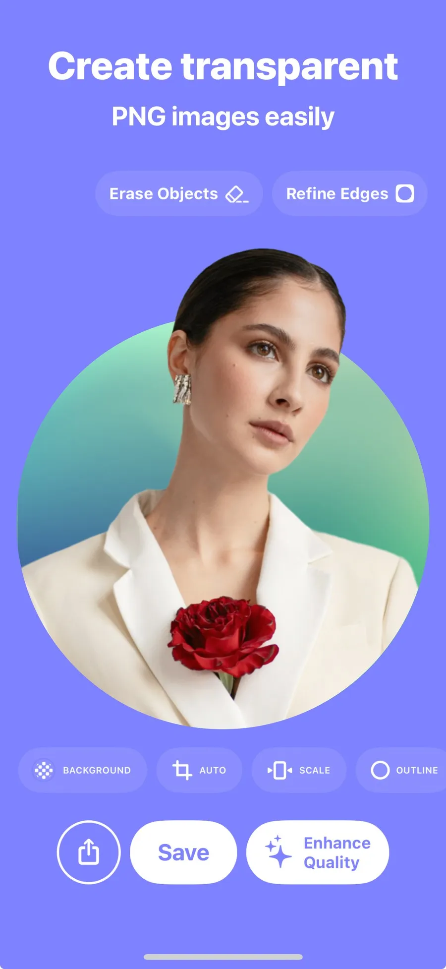 Snip on iPhone: a portrait with the background removed
